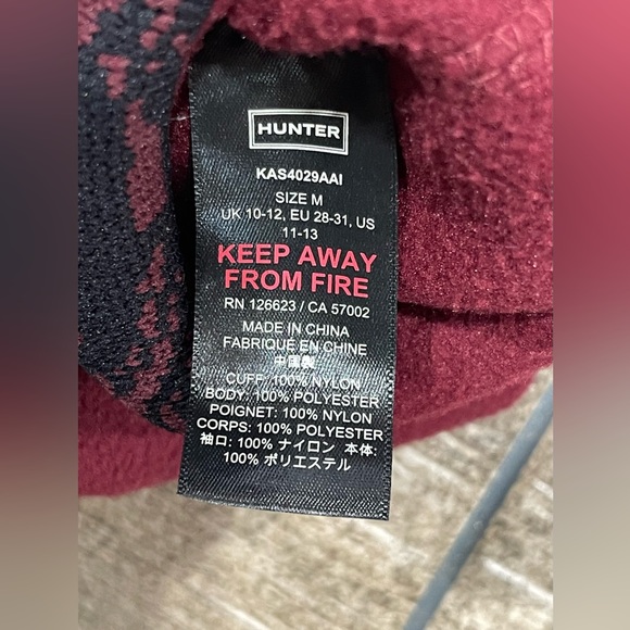 Hunter Kids Girls Original Wave Intarsia Boot Socks Dulse/Azure Size M - Picture 5 of 6